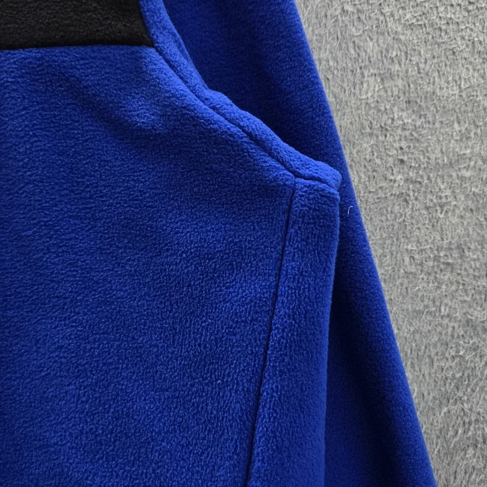 The North‎ Face Men Jacket L Blue Embroidered Colorblock Fleece Anchor Full Zip